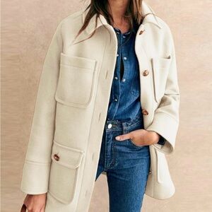 Elegant Cream Women's Coat